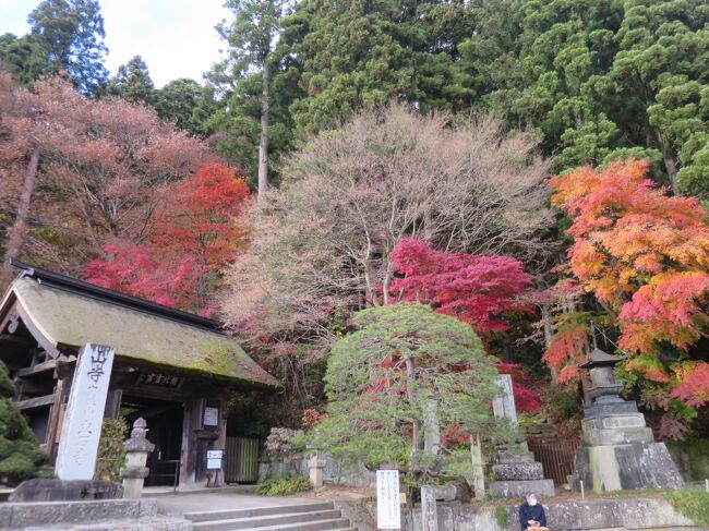 晩秋の山形へ2泊3日の旅<br />第1日は、山寺観光して、山形市のレストランでシャルキュトリー三昧のディナー<br /><br />8:10　佐倉駅発　成田エクスプレス2号<br />9:03　東京駅着　<br />9:24　東京駅発　つばさ131号<br />11:50　山形駅着<br />12:20　ランチ＠昭和屋　そば琳　<br />13:45　立石寺<br />15:00　コザブジェラート　<br />16:00　山形グランドホテルにチェックイン<br />18:00　ディナー＠イル・コテキーノ