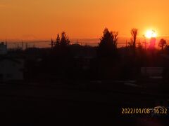 1月8日の素晴らしかった日没風景と夕焼け富士