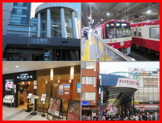 今回は京急本線の上大岡駅。<br />横浜から快特に乗れば次の停車駅。<br />１９８０年代には「横浜副都心」とされました。。<br />再開発によって京急百貨店やウィング上大岡などの巨大な駅ビルも出現し、駅から鎌倉街道を挟んだ向かい側には「camio（カミオ）」や「mioka（ミオカ）」などのショッピングゾーンやアーケード商店街パサージュなど多彩な商業地区となっています。<br />京急の他に横浜市営地下鉄も乗り入れ、大きなバスセンターもあって近隣への交通の要衝にもなっています。<br />今回は京急百貨店内の焼肉店で山形牛を味わい、駅周辺エリアをさんぽしました。<br /><br />旅行日2021年11月25日<br />投稿日2022年1月10日