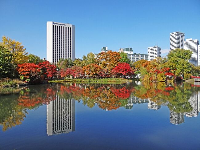 天気がよかったので、地下鉄南北線で中島公園に紅葉を見に行ってきました。この公園は、日本の都市公園100選、日本の歴史公園100選に選定されており、面積は236 m^2です。総合公園として、内部に菖蒲池、花壇、香りの広場、芝生の広場、雑木林、日本庭園に加え、外部から移設した豊平館、八窓庵等の国指定重要文化財、多数の彫刻、天文台、コンサートホール等の科学・文化施設を有します。本旅行記では紅葉を中心にこれら内部のいくつかについてご報告します。  <br /><br />付録に、中島公園の歴史について記載しましたので、お時間とご興味のある方はご覧ください。　<br /><br /><br />