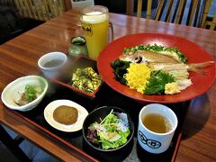 ツアー最終日の自由ランチは「郷土料理 五志喜 本店」で愛媛名物：鯛そうめん ＆ みかんビア 