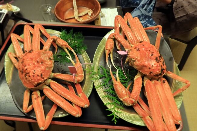 　香住温泉の松葉ガニを今年こそ食べに行こう！と半年ほど前から計画し、近所の友人で冬旅のスケジュールを調整して5人で行くことになりました。12月5日に西予市を出発し、途中、鳥取砂丘によってそこで昼食を摂り、餘部橋梁のクリスタルタワーにエレベーターで登って浜坂行きの各駅停車を見送れば、丁度夕方前の良い時間に香住温泉に到着しました。夜はお楽しみの松葉ガニのフルコース、誰も文句を言うものはいません。十分な量のカニで、「もう一年間はカニはいらん！！」というくらい満足しました。<br />　二日目は舞鶴道から明石海峡大橋を通るコースで淡路島に渡り、伊弉諾神社へ立ち寄りして伊弉諾尊・伊弉冉尊の有り難いお話を聞きました。実は、その後に立ち寄ったレストラン大公の淡路牛がお目当てで石焼きステーキで腹八分目にしておいたつもりですが、夕食も食べれないくらいでした。<br />　昼食後、伊弉諾尊と伊弉冉尊がドロドロと泥の滴をしたたらせて、日本の島が初めて誕生した場所という伝説の残るおのころじま神社を訪ねて、神話の世界に少し浸りながら四国へ帰りました。