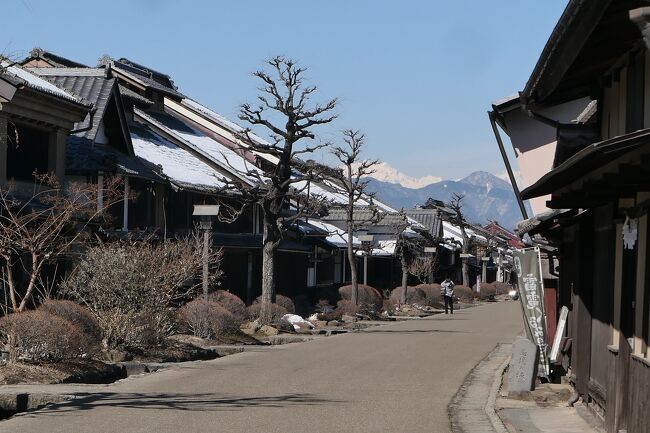 雪の軽井沢　優雅な冬旅♪　Vol.87 ☆海野宿：白銀の北アルプスと江戸の宿場町♪