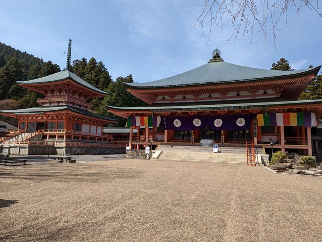 延暦寺のイメージは、昔授業で織田信長が焼き討ちにしたお寺だということしかわからなかった、だが近年延暦寺は広い、、ということを知り、興味を持った。そういう経緯から今回の旅行の行く場所の一つにした。<br /><br />延暦寺へのアクセスを調べたところ、京都市内からは比叡山ドライブバスと叡山電鉄、ケーブルカー、ロープウェイ、比叡山シャトルバスを使ってのルートがあることを知る。簡単に行けないところから、ますます行きたい欲が出てくる。<br />また、延暦寺は一つではなく、エリアが東塔、西塔、横川の3つあり、シャトルバスでめぐるのが一般的のようだ。<br />元気であれば、ハイキングがてら全エリア歩いて移動もいいな~なんて思っていたが、やはり時間がないため、歩くのはやめにした。<br />結果、シャトルバスに乗ることは正解だった。<br />間間はバスではあっという間だが、登山道は険しそうだった。<br />比叡山を登るなら、一日がかりだということ今回知った(笑)。<br /><br />【旅行日程】 ★この旅行記になります。<br />・1日目:奈良観光<br />・2日目:吉野桜、京都夜のライトアップ<br />★3日目:比叡山延暦寺、伏見稲荷<br />・4日目:大原<br />・5日目:桂離宮