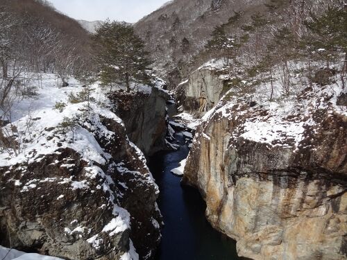 冬の川治温泉&東武惜別鉄旅・その2.龍王峡スノーハイク』栃木県の旅行