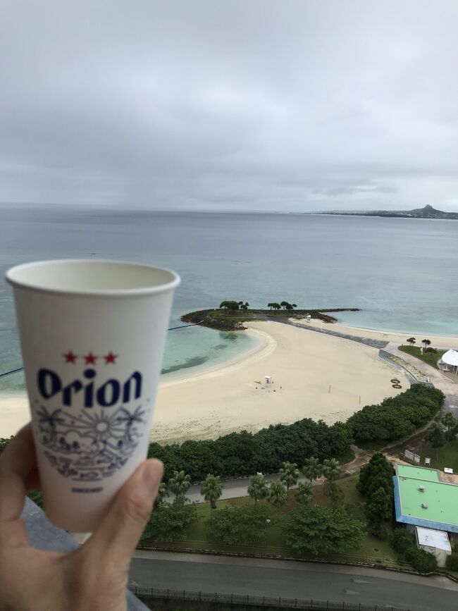 飛行機大好き、旅行大好きの私、コロナでずっと我慢してた<br />そして2年半ぶりにやっと、やっと飛びました~~<br />何回も延期、変更して・・・もう我慢の限界・・・決行!<br />でも、三日前まで迷って、悩んで・・・<br />旅行前にこんなにストレス感じたのは初めてかも<br />雨はいいとしても、コロナ感染者数がね~<br />3回目のワクチンは、前回の副反応が悲惨だったので、接種してないし<br />世間体もあるし、もし感染したらと思うと、怖くて、旅行前のウキウキワクワク感が全くなかった<br />だけど~~<br />セントレアに着いて、チェックインしたら、もういつもの私<br />65歳のオバちゃんは、気持ちの切り替えは早い<br />やっとやっと飛行機に乗れる~~テンション上がる上がる<br />コロナなんて跳ねのける強い免疫力が一気に出来た気がするわ<br /><br />今回は25日が夫の誕生日ということで、観光はそれなりに<br />夫の好きなアルコールを飲み放題させてあげることが優しい妻からのプレゼント<br />なので、4日間の運転は私のお任せ~<br />ってか、夫が運転するより自分が運転したほうがストレスが少ないから(笑)<br /><br />まずは一日目<br />セントレアから雨の沖縄、ホテルオリオンモトブリゾートまで<br /><br /><br />