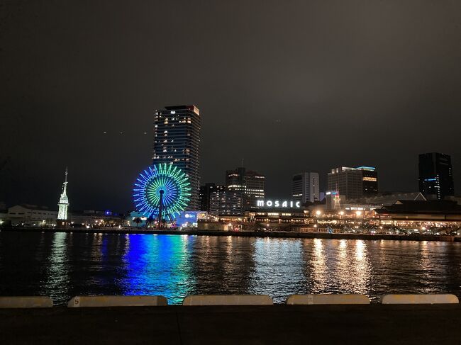 今回の旅は今までの旅、特に瀬戸内海でやり残した地を観光するという計画の旅です。<br /><br />旅の始まりは神戸メリケンパークオリエンタルホテルステイで、非日常を満喫。いつも一人の時はビジホ専門なのでちょっとお洒落なホテルで友人たちと過ごした日曜日は私には非日常でした。<br /><br />そのあと山口県、広島県を回り、最後は静岡県です。<br /><br />写真は夜のモザイク