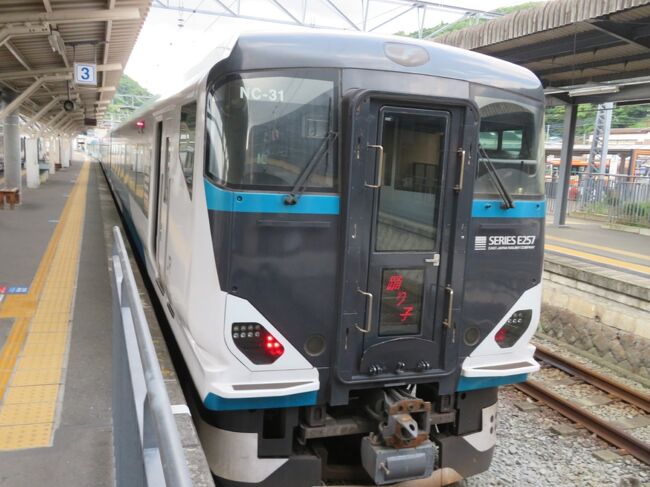 サフィール踊り子号プレミアムグリーン車の先頭展望席が取れたので伊豆へ行くことにしました。<br />この機会に三嶋大社や伊豆の国市の北条氏や源頼朝ゆかりの地を巡ったり。<br />伊豆急や伊豆箱根鉄道の旅も楽しんで。<br />もちろん食いしん坊は絶対に忘れません。<br /><br />(その7)<br />修善寺駅からは特急踊り子号に乗って大船駅を目指します。<br />この電車は伊豆箱根鉄道、JR東海、JR東日本にまたがって走る電車で、途中の熱海駅では後ろに伊豆急線、伊東線からの踊り子号を連結する今では貴重になりつつある多層建て列車。<br />車内はガラガラ。<br />1時間半の観光特急旅でした。<br /><br />旅行日:2022年6月9日~10日<br />投稿日:2022年6月23日