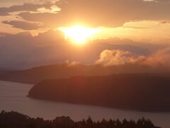 富士山と山中湖，そして夕日。最高の組み合わせ。ああ，しあわせ。