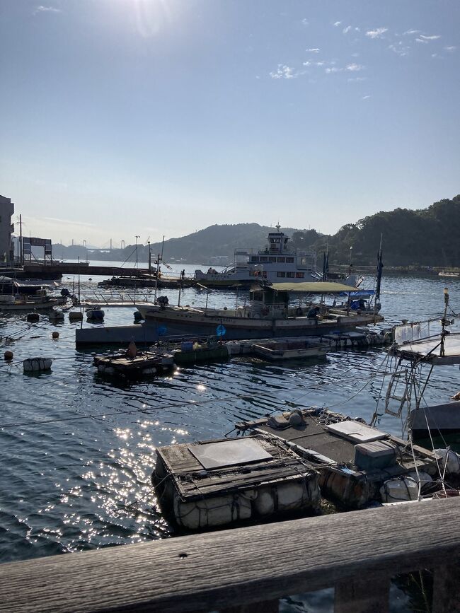 5日目、天気予報が大きく外れて今日も良い天気。その上暑い！朝目覚めて早速尾道を散策。小さな小道や路地、お寺への道、林芙美子の旧居跡のパン屋さんなど楽しい散歩でした。<br /><br />チェックアウトの後はロープウェイで千光寺へ。上から見る尾道、向島、瀬戸内海、尾道水道。景色がよく見られてとても良かったです。<br /><br />それから福山へ。そこからバスで鞆の浦へ。<br /><br />写真は朝の尾道水道