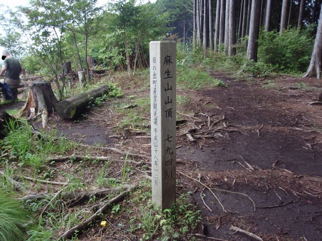  低山・里山歩き 東京都日の出町　　麻生山（標高794Ｍ）（標高差登り480Ｍ）　　全行程　4時間52分　<br />白岩の滝バス停～（18分）白岩滝(6分)～(1時間59分)麻生山(26分)～(2時間3分)つるつる温泉　<br />「日時」2021年7月15日　　曇り<br />「アクセス」JR五日市線武蔵五日市駅下車、白岩の滝バス停下車（所要15分）またはタクシー<br />「参考案内書」日之出町ハイキングマップ<br />