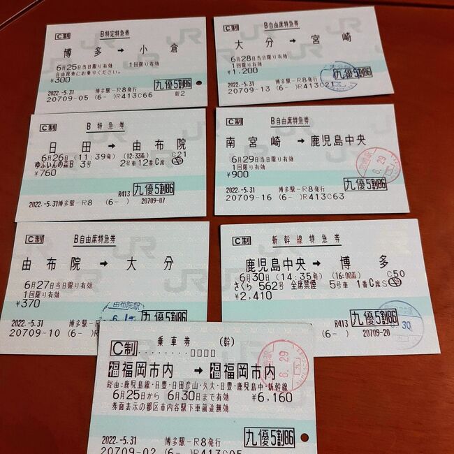 博多駅から博多駅の片道乗車券いわゆる一筆書き乗車券利用して５泊６日で九州を一周しました。<br />4日目は大分→宮崎（にちりん）