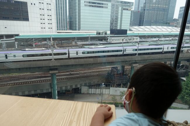 東京駅の上から横から電車ウオッチング【親子で東京往復記2022年7月編その１】