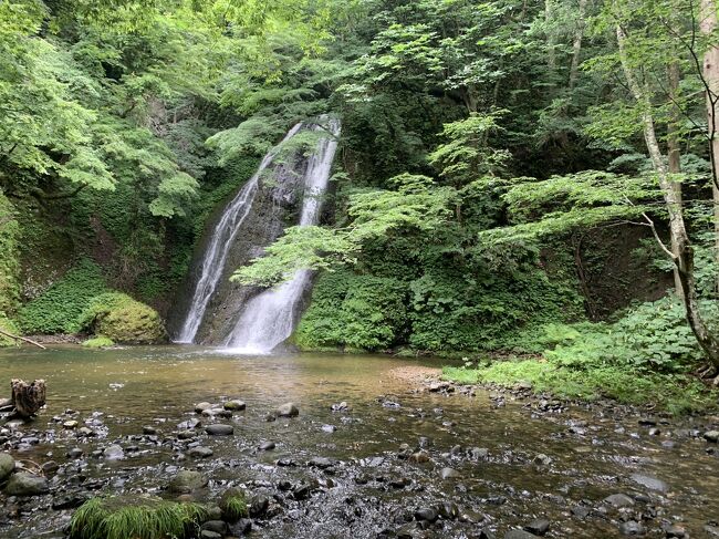 せっかく白神山地に行ったからと、世界遺産センターから1キロの場所にある滝を見に行った。