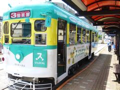 長崎駅構内散策後、市内（路面）電車長崎駅前電停に移動＝最後に在来線特急で行く長崎市１泊旅＝