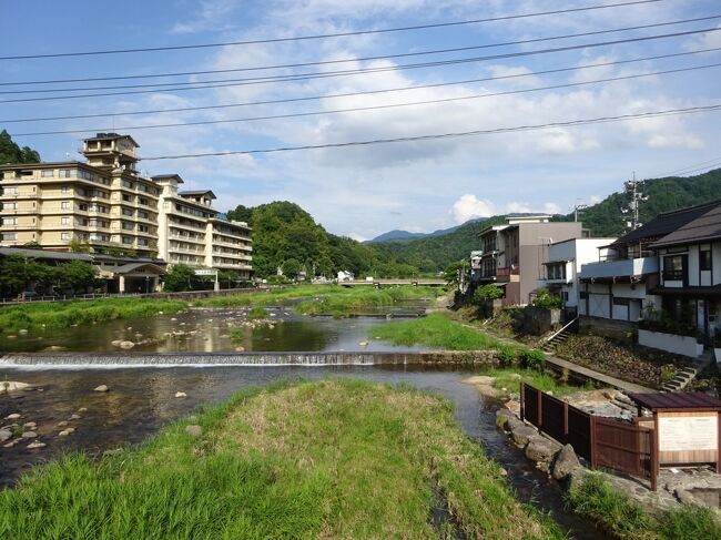 路線バスで三朝温泉宿泊