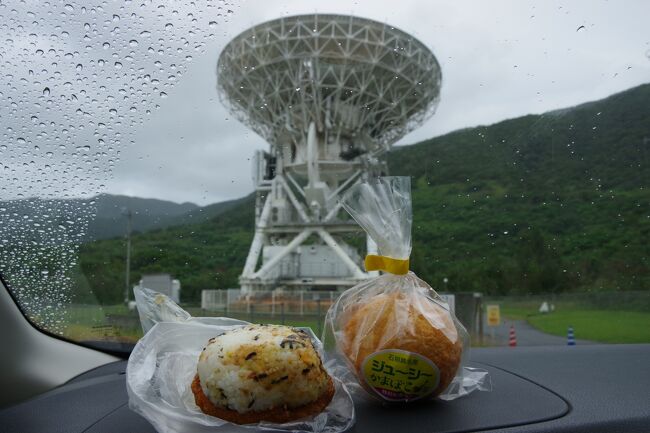 ２０１８年に石垣島へ行った旅行記です。<br />３日目はまた雨模様。昨日の八重山諸島巡りの日が天気で良かった。<br />川平湾に行こうと思っていましたが、雨では景色が期待できないので、急遽変更。<br />先ずは、石垣島の地元フーズ「オニササ」を探しに行きます。<br />地元御用達のスーパーでは、珍しいものがいっぱいで、思わず興奮。<br />　それからも雨は降り続くようなので、「石垣島鍾乳洞」に行きました。<br />全国で７番目の長さ３．２㎞もある日本最南端の鍾乳洞です。<br />ここでは「オオゴマダラ」や「ヤシガニ」などを飼育していて、<br />間近で見ることが出来ます。<br />　お昼は「オニササ」を持って、昨夜訪れた「国立天文台VERA石垣島観測局」へ。<br />一山離れた場所から電波望遠鏡をドローンで撮影しました。<br />　午後は、石垣島最北端の「平久保埼灯台」までドライブ。<br />雨が止み、美しいサンゴ礁の海を見ることが出来ました。<br />