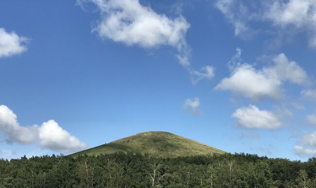 モエレ沼公園へ。中島公園だけでは物足りない､爽やかな気候だし天気もいい。ここのシラカバ林の道を歩くだけで気分が良くなってくる。<br /><br />8月20日朝8:00出発。地下鉄南北線「豊水すすきの駅」から「環状通東駅」まで10分､「モエレ沼公園」行きバスに乗り換えて20分で着きました。<br /><br />「モエレ山」は高さが、たった52ｍ姿の美しいお椀型の山で皆んな歩いて登ります。「ガラスのピラミッド」は彫刻家イサム・ノグチの作品､高さ32mです。