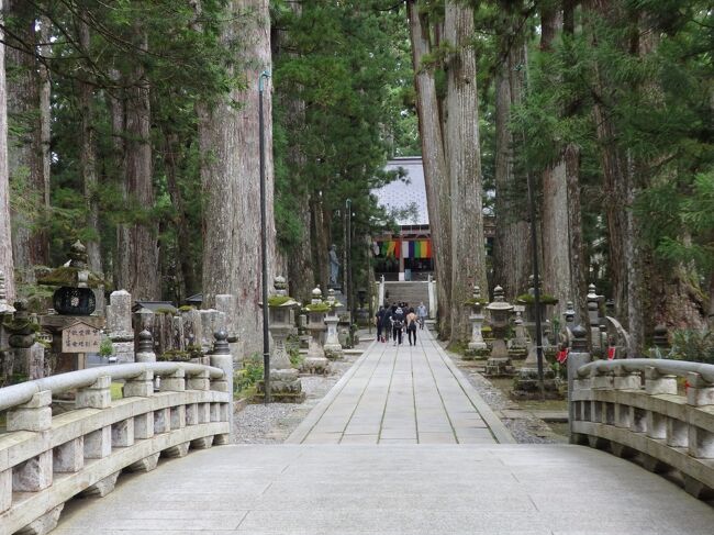 弘法大師・空海は、全国津々浦々にその足跡を残しました。<br />そんな弘法大師・空海が開いたのが、この高野山です。<br />ただし、高野山という山はありません。<br />高野山というのは、地理上の名前ではありません。<br />弘法大師・空海が開いた真言密教の道場です。<br /><br />そしてこの高野山で弘法大師・空海は生涯を終えました。<br />ただ、入定したので、まだ生き続けていると言われています。<br />まさにこの地は聖地です。<br />一度は参拝したいと思っていました。<br />予定ではもっと高齢になってから参拝する予定でした。<br />ただ、コロナ禍で海外には踏ん切りつかなかった令和4年(2022年)の夏、思ったよりも早く訪れることができました。<br /><br /><br />【旅程】<br />8月18日(木)1日目<br />品川駅:7時33分発(新幹線ひかり633号)→名古屋駅:9時14分着<br />↓<br />名古屋駅バス乗場発:9時30分頃(観光バス)→伊勢神宮駐車場着:11時40分頃<br />↓<br />おはらい町~おかげ横丁<br />すし久(ランチ)<br />赤福(喫茶)<br />↓<br />伊勢神宮(皇大神宮(内宮))13時15分頃~15時頃<br />↓<br />伊勢神宮発:15時10分頃~勝浦観光桟橋乗り場:17時40分頃<br />勝浦観光桟橋発:17時50分頃(船)→ホテル浦島着:18時頃<br /><br />8月19日(金)2日目<br />ホテル浦島発:8時頃(船)→勝浦観光桟橋着:8時10分頃<br />↓<br />勝浦観光桟橋発:8時15分頃→大門坂入口8時30分頃着<br />↓<br />大門坂入口発:8時50分頃(徒歩)~9時40分頃<br />↓<br />(途中車で移動)<br />↓<br />熊野那智大社→那智山青岸渡寺:9時50分頃~10時20分頃<br />↓<br />休憩(喫茶サービス)10時20分から10時30分頃<br />↓<br />那智の滝:10時40分頃~11時20分頃<br />↓<br />那須速玉大社:11時40分頃→12時10分頃<br />↓<br />ランチ(瀞峡めぐりの里)12時30分頃~13時10分頃<br />↓<br />吊り橋(山彦橋):13時30分頃→14時頃<br />↓<br />熊野本宮大社~大斎原:14時45分頃~15時30分頃<br />↓<br />川湯みどりや:16時頃<br /><br />8月20日(土)3日目<br />川湯みどりや:8時頃発→高野山:10時40分頃<br />↓<br />奥の院:10時40分頃~12時頃<br />↓<br />ランチ(高野物産 一の橋観光センター):12時10分頃~12時50分頃<br />↓<br />壇上伽藍:12時55分頃~13時40分頃<br />↓<br />高野山:13時45分頃(車)~名古屋駅:18時20分頃(交通事故渋滞のため)<br />↓<br />名古屋駅:19時31分発(新幹線ひかり662号)→品川駅:21時12分着