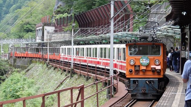 黒部峡谷鉄道トロッコ列車、富山地方鉄道、立山黒部アルペンルートを満喫してきました。<br />長野以北の北陸新幹線も初めて乗車しましたが、東京から富山が近くなったと実感しました。トロッコが見えるホテルと日本一標高の高いホテルに宿泊する贅沢プラン！の【1日目】です。<br /><br />ざっくり旅程<br />新黒部→富山地鉄→黒部峡谷鉄道→宇奈月温泉(泊)→富山地鉄アルプスエキスプレス→立山→室堂(泊)→黒部ダム→扇沢→長野<br /><br />新幹線、ローカル線、トロッコ、ケーブルカー、バス、トロリーバス、ロープウェイ、電気バスで行く乗り物満喫紀行。