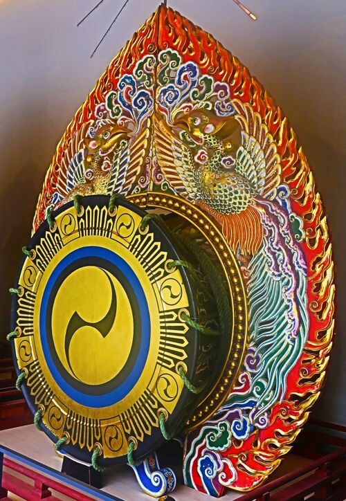 奈良27 春日大社c 国宝殿 ダ太鼓一対-撮影可 ☆宝物/文化財を
