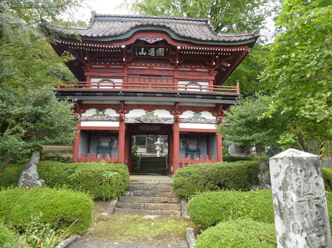 ご飯を食べた後、近くの陽山寺へ。<br />朱色の山門が綺麗です。<br /><br />また、山門の阿吽の仁王像が朱色から塗り変えられて、今まで見たことのない仁王になっていました。