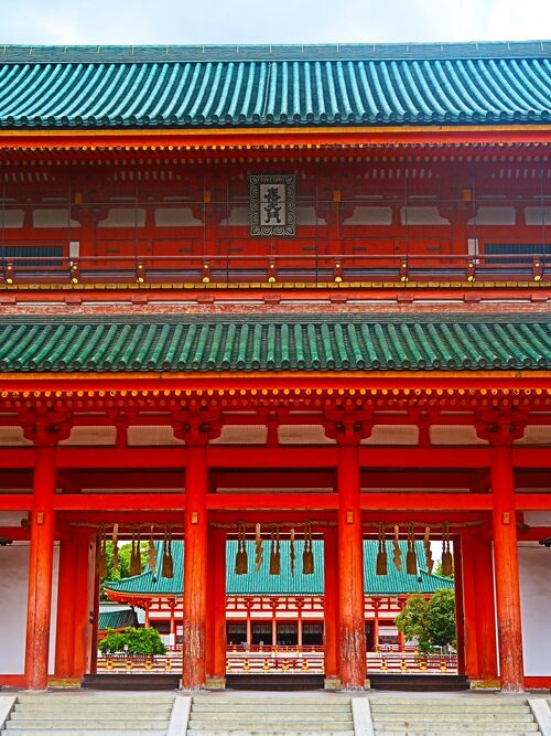京都-8 平安神宮c 大極殿（外拝殿）蒼龍楼/泰平閣/応天門 ☆平安