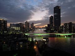 月島、佃島、墨田川夜景