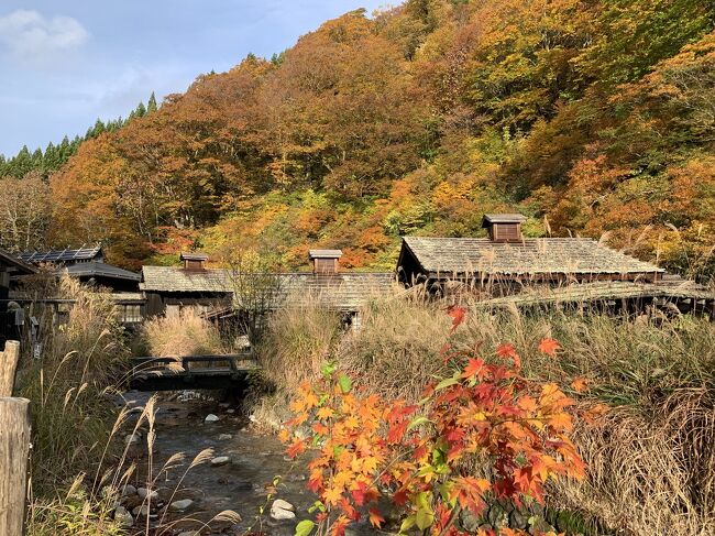 9月末で仕事がひと段落し、週末どこか行きたいな～と思っていたら、鉄道開業150周年のお得なJR東日本パスがあるらしいよ～とのお誘いが。<br />どこ行こうかな～と様々な行く先を妄想の末、お宿が取れた秋田と青森に行ってきました。<br />角館武家屋敷散策と秘湯乳頭温泉郷にて７湯めぐりの旅行記です。