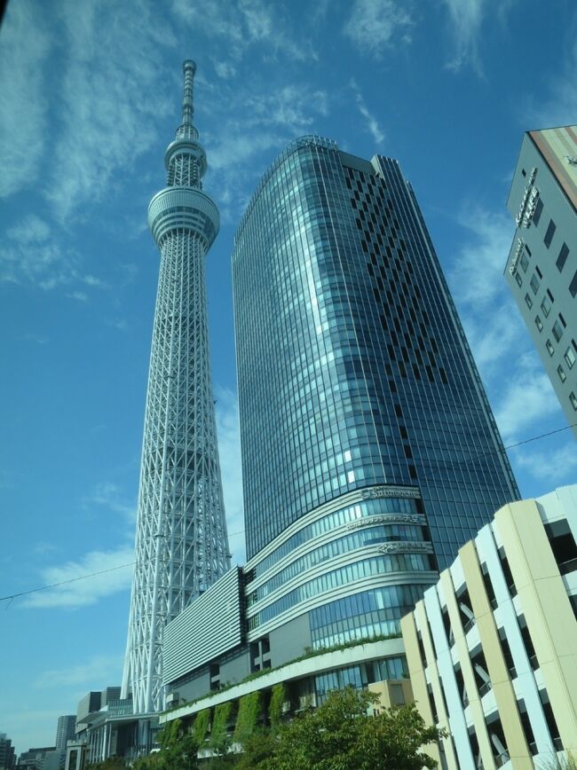 地域の集まりの日帰り貸切バスツアーで東京スカイツリー展望台、浅草、本所防災館を巡り、最後は屋形船の夕食で締めくくりました。<br />都内に住んでいると、「灯台下暗し」で都内の観光に出かけることは少ないのですが、当日は久しぶりの晴天で、観光にはぴったりの日でした。