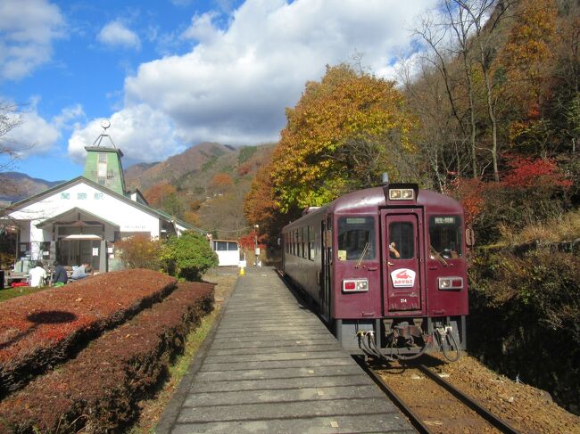 わたらせ渓谷鉄道に乗って紅葉観光