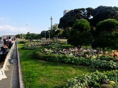 神奈川県民ホールでパイプオルガン・リサイタルを聴き，山下公園の秋バラと横浜港の海上自衛隊艦艇を見た