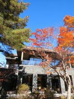 紅葉を観に那須へ。その３　那須平成の森を散歩してからハーヴェストに戻ってプール＆温泉の後、部屋でディナー。。