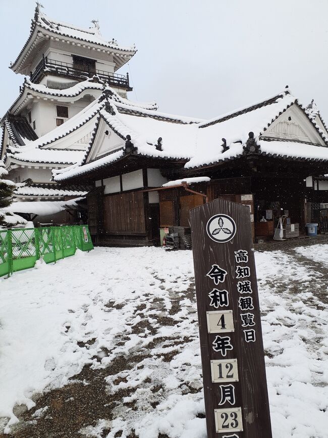 今日、高知市で観測史上最高となる14㎝の積雪がありました。<br />高知城の雪はどうかな？と自転車で見に行ってきました。