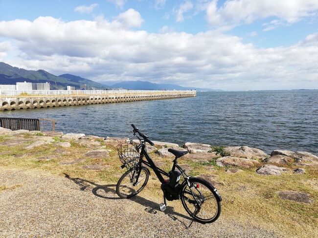 たまにはベタなサイクリング2210　「おふろcafeに泊まってブラックバスを食べて、琵琶湖南湖一周を走りました。」　　～滋賀～