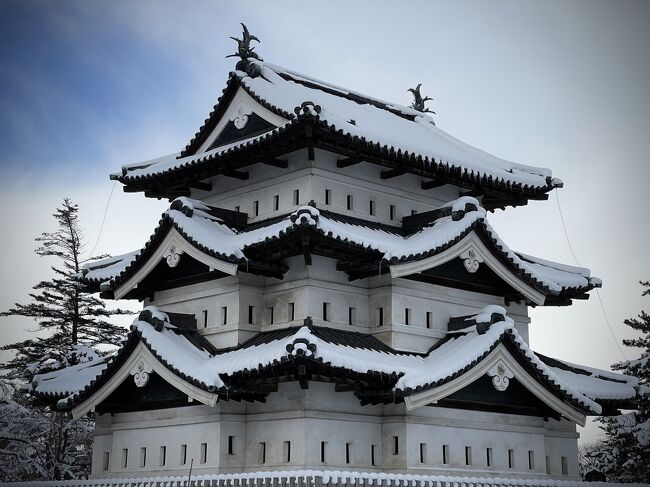 雪曇りの弘前でアップルパイなどなど　‘22冬　青春18きっぷで行く 新潟＋東北6県 塗りつぶしの旅⑨