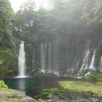 富士山満喫きっぷ　その１　白糸の滝と浅間神社。富士山は見えず。