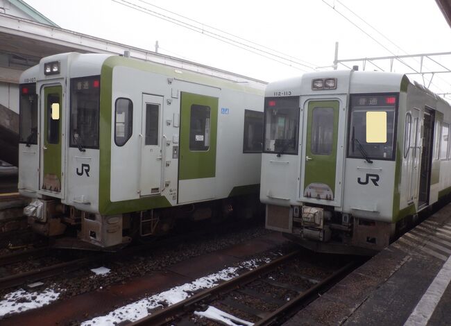 会津若松からはＪＲ磐越西線の普通喜多方行に乗換えました。