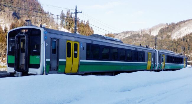 会津坂下を発車して、山間部に入りました。