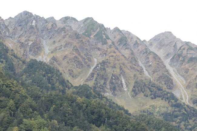 2022年10月8日-10日、長野県上高地に行きました♪<br />穂高連峰、紅葉とパノラマ、グルメ、上高地帝国ホテルをたっぷりと楽しんできました♪<br /><br />☆Vol.91　10月9日：上高地♪<br />上高地帝国ホテルからハイキング。<br />モンクレールの春用の薄いダウン、エルメスの帽子・手袋・マフラー、ユニクロのヒートテックパンツ、上高地帝国ホテルのハイキングシューズでばっちりと防寒。<br />上高地帝国ホテル→梓川左岸歩道→河童橋→明神池→徳沢→小梨平。<br />河童橋の近くにある小梨平へ。<br />小梨平には清流が流れ、<br />カラマツ林が美しい。<br />また、梓川に出ると目の前に鎮座する穂高連峰は美しい。<br />ゆったりと歩いて眺めて♪