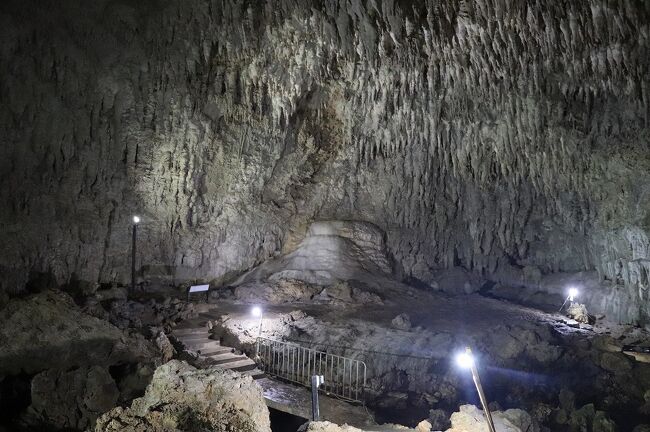 ウジジ浜は島の南にあり、奇岩が並ぶ景勝地です。1890年カナダ帆船が長崎の帰路、台風で大破したものの島民の救助で生き残った乗組員がカナダに帰国できたというモニュメントがあります。レンタカーはトヨタの小型ＥＶを借りました。最高速度60kmと非力で充電容量も小さいですが、島の集落の細い道では活躍します。<br />島の最高峰、大山展望台に上がります。大山には航空自衛隊の分屯基地があります。奄美群島が日本に復帰してからもしばらく米軍通信基地として使われ、1973年1月1日に自衛隊に引き継がれました。一昨日ちょうど開設50周年を迎えたところです。官舎（写真右下）は島では唯一の高層住宅でした。官舎の名前は、西郷隆盛が島の牢に残した漢詩「富貴寿夭　心をまどわせず　ただ面前に向かって精神を養う」から採ったのだと思います。