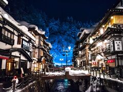 山形大正ロマンの旅①　銀山温泉の雪景色(夕方～夜)