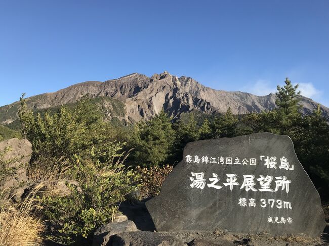 黎明館・鶴丸城跡を見学してから、フェリーで桜島へ。