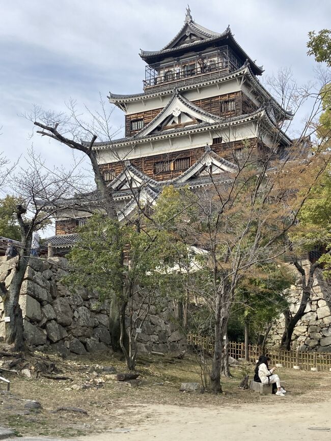 厳島神社の大鳥居、平成の大修理が終わったということで、宮島観光をメインに広島に行ってきました。<br /><br />羽田空港からＪＡＬで広島へ。飛行機に乗ると一気に旅気分がアップ。お天気に恵まれ歩くのにはちょうどいい気候、そして地元の美味しいものを満喫しました。<br /><br />羽田9：50　→　→　→広島11：20<br />ホテルインターゲート広島４泊<br />広島13：05　→　→　→羽田14：25