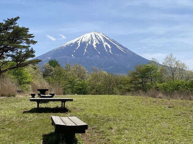 本当は那須岳に1泊2日で山登りする予定だったけど、明日の天気予報が暴風のため断念。<br />代わりに足和田山に富士山を見に行ってきました。<br />（というのも5月1日、2日で予定していた富士ビュー登山もキャンセル料がかかるギリの天気予報判断でキャンセルとなったため）<br /><br />当初天気予報はあまりよくなかったGWも結局は9日中6日晴れとなりました。<br />天気予報も直前に好転したのでキャンセルしたけど結局行けたやん！というのもありましたが、まぁそれも運とタイミング、9日中、4日登山できたのでまずは良しとしましょう。