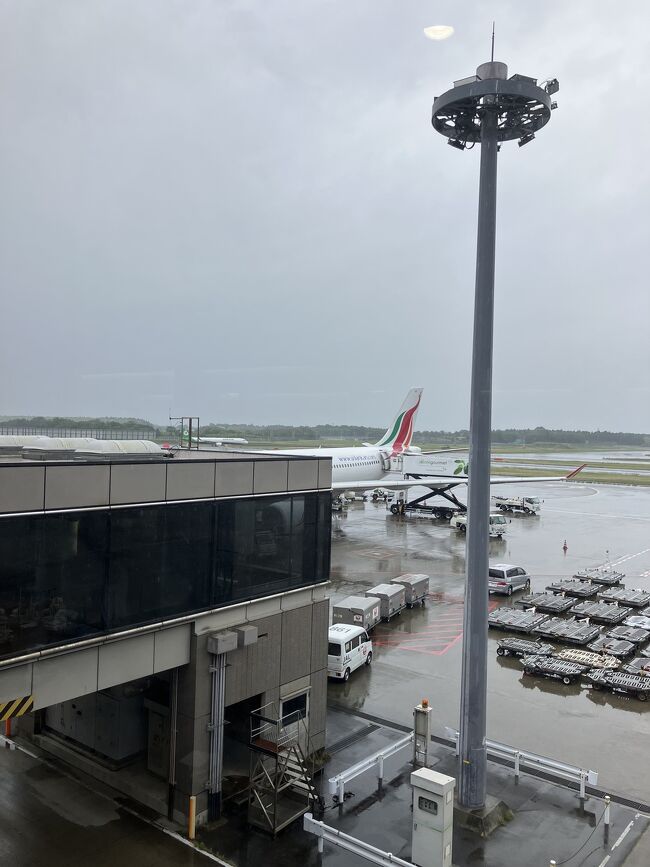 家を出た時は曇りでしたが、成田空港では雨になっていました。<br /><br />この日は初めてのスリランカへの旅。しかしスリランカは2泊1日の行程です。<br /><br />今回のツアー。本当は4月に行きたかったのですが、満席の為、5月に出発のツアーに変更。<br /><br />写真は成田国際空港。初めて利用のスリランカ航空機です。