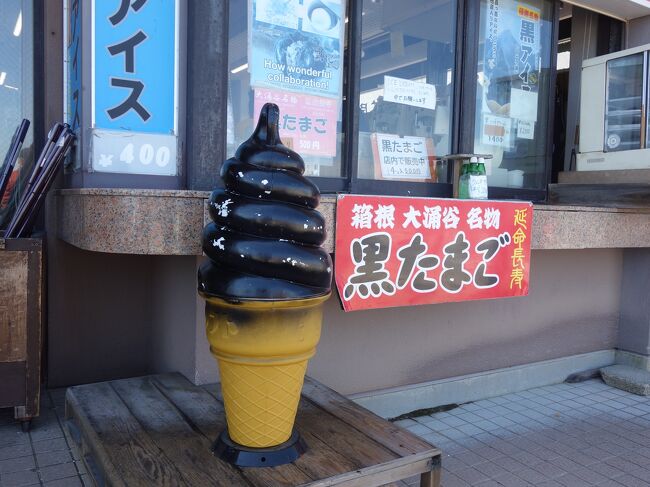 大涌谷ではソフトクリームも黒かった?そんなことはありません。