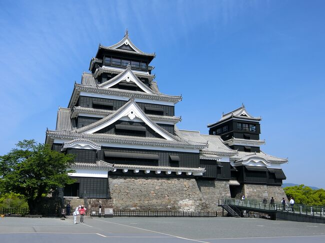 初めてJALの「どこかにマイル」を利用して、熊本ひとり旅に行ってきました。熊本城はまだ復旧工事中でしたが、天守閣の復旧は終わって見学できるようになっていました。<br /><br />１日目：熊本到着<br />２日目：（午前）熊本城（午後）山鹿温泉へ日帰り<br />３日目：東京へ戻る