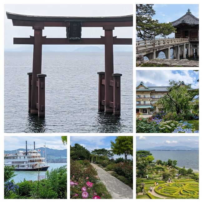 今こそ滋賀旅 を利用して、梅雨の中休みに<br /><br />1泊2日で、湖国を旅してきました。<br /><br />1日目は湖西めぐり。<br /><br />白鬚神社~浮御堂~琵琶湖大津館 などを見学し,<br /><br />「うなぎのかねよ」本店へ。<br /><br />美しい湖国の景色にとても癒されました。