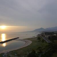 鳥取皆生温泉の旅館白扇　露天風呂からみる大山と朝日☆境港で水木しげるロードと海鮮焼き